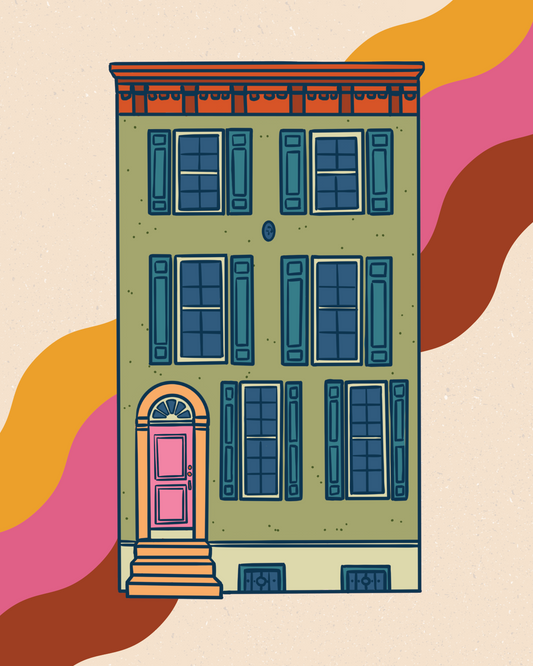 Rowhome City Series - Delancey Street Art Print