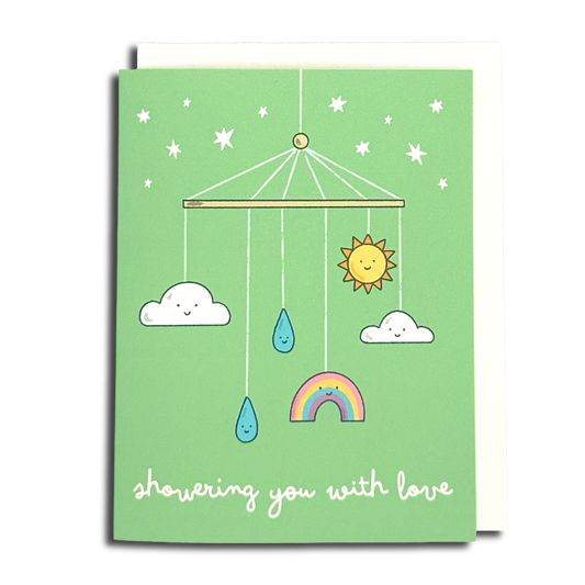 Showering You With Love Baby Greeting Card