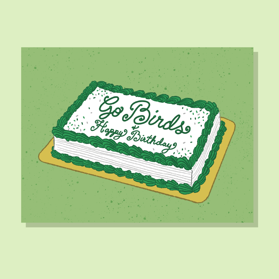 Go Birds Cake Happy Birthday Greeting Card