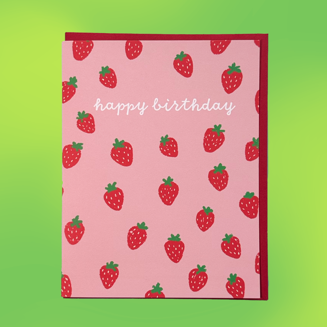 Strawberry Happy Birthday Card