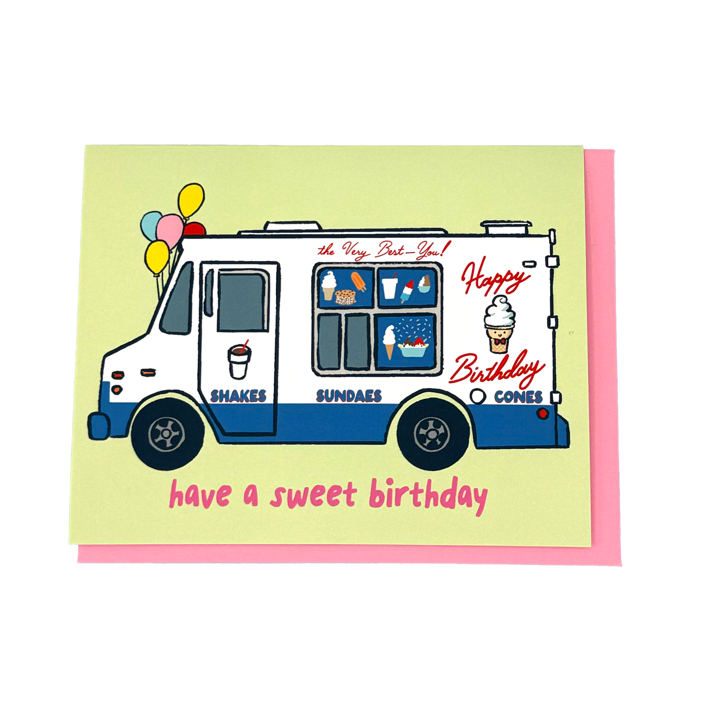 Ice Cream Truck Happy Birthday Card