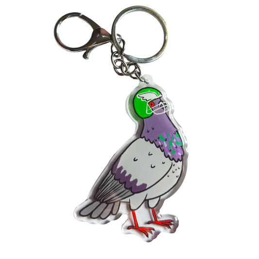 Go Birds Pigeon Acrylic Keychain