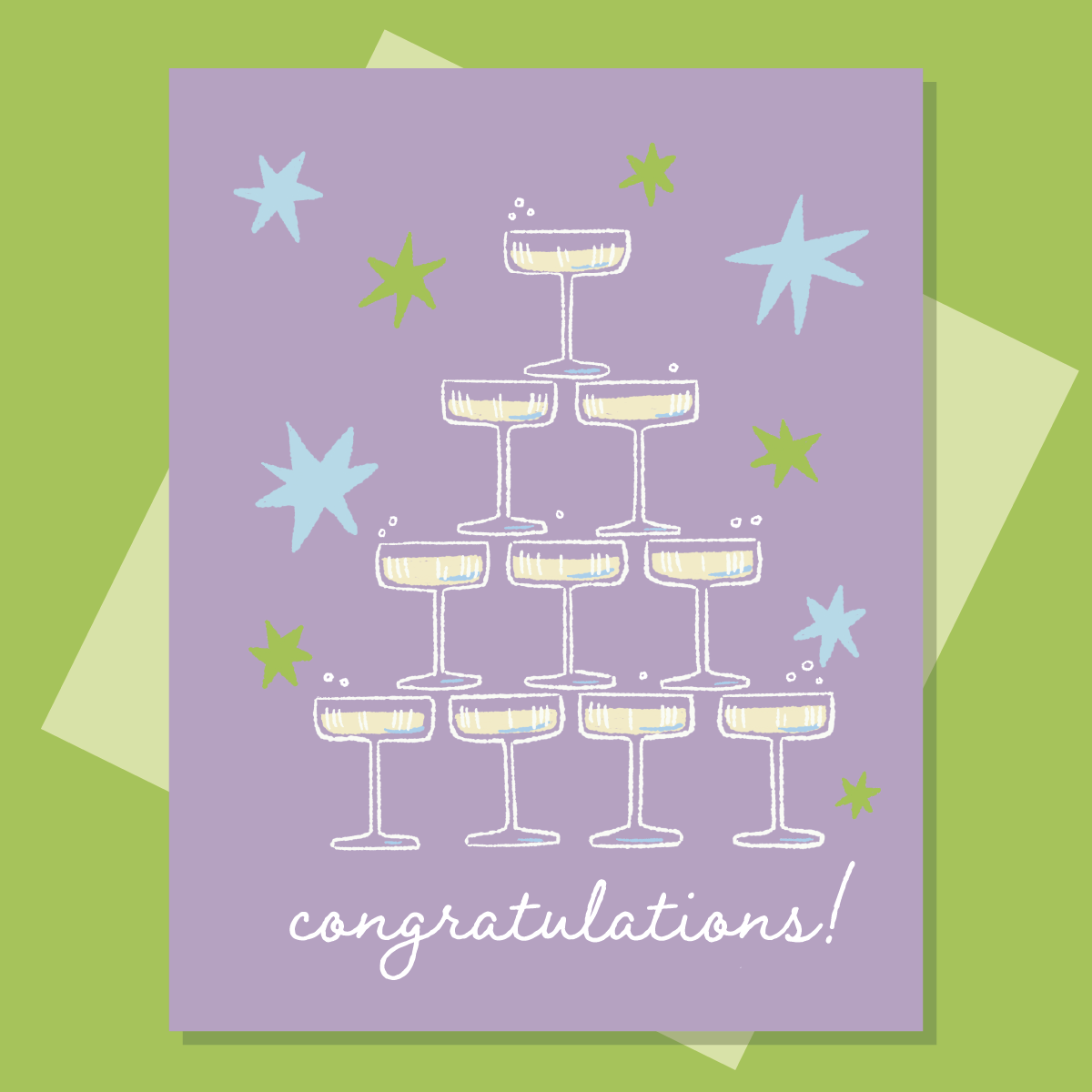 Champagne Tower Congratulations Greeting Card