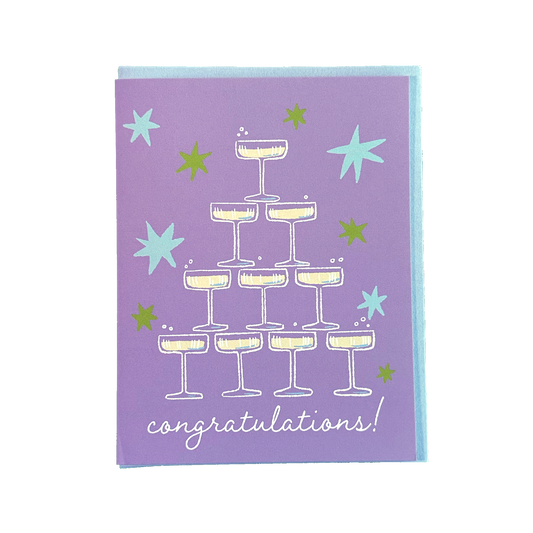 Champagne Tower Congratulations Greeting Card