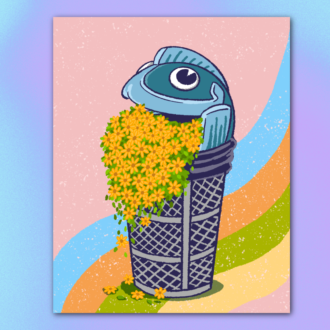 Fishtown Trashcan Art Print