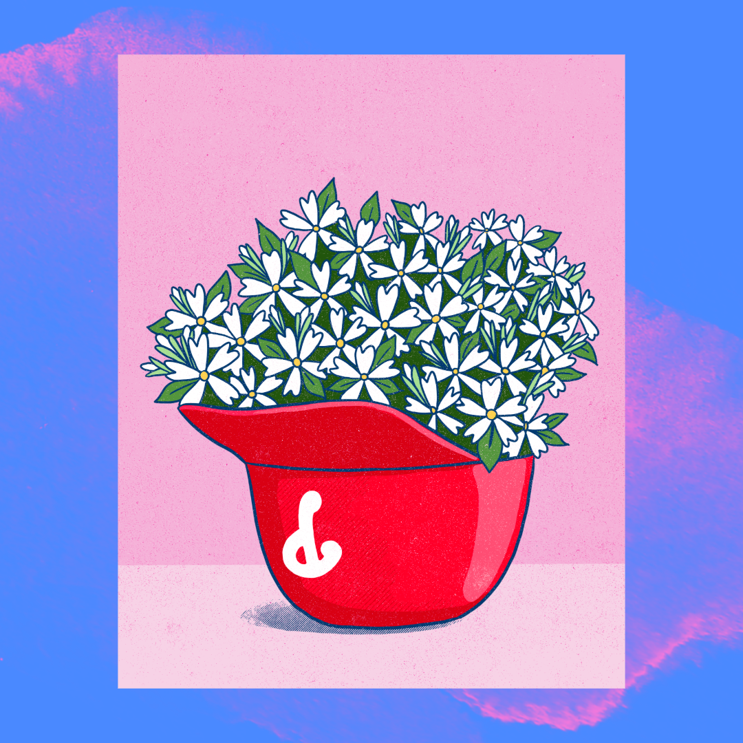 Phillies Ice Cream Helmut Flowers Art Print
