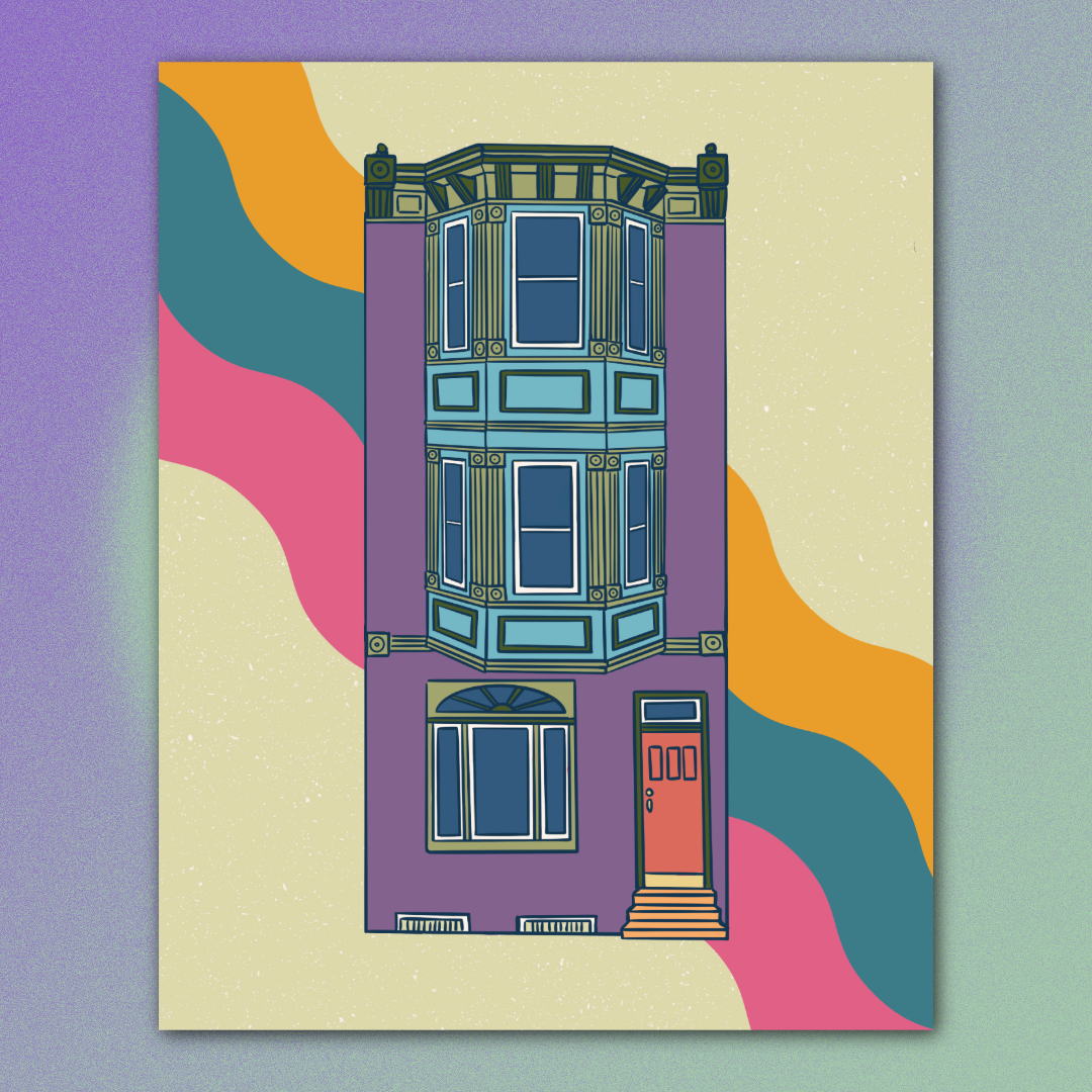Rowhome City Series - Baltimore Ave, West Philly Print