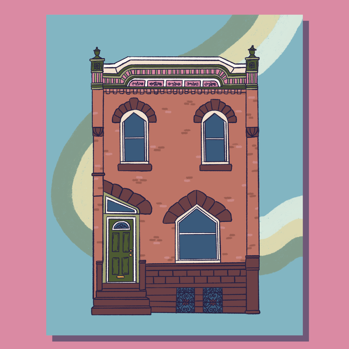 Rowhome City Series 2 - 13th, Lower Moyamensing Art Print