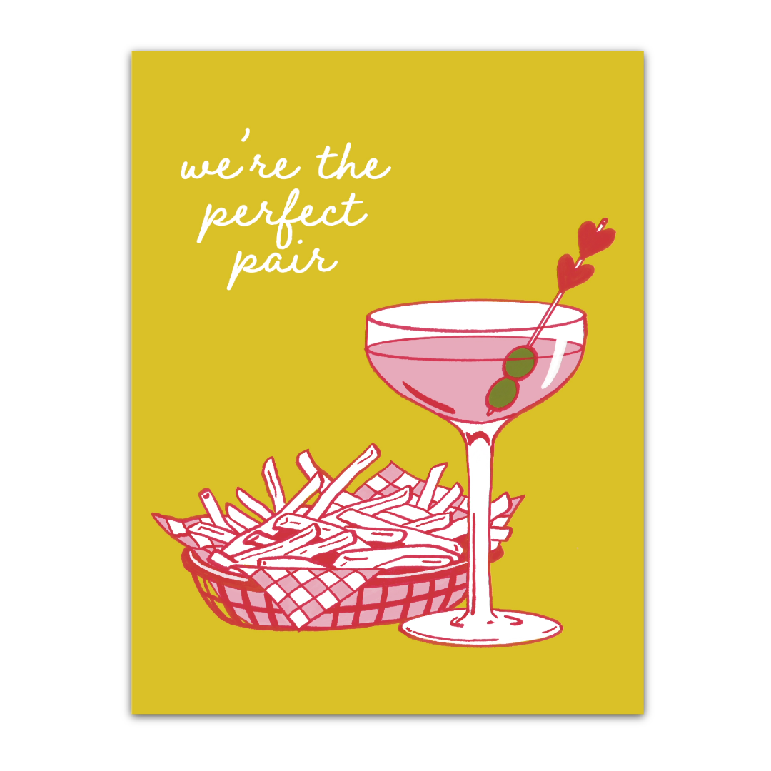 Martini & Fries Valentine's Day Greeting Card