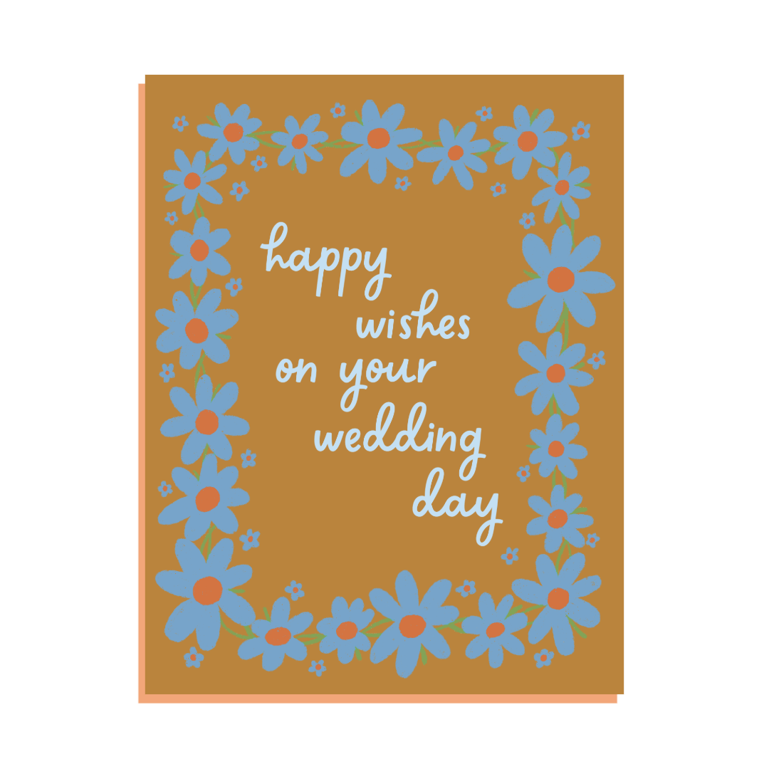 Flower Chain Wedding Card