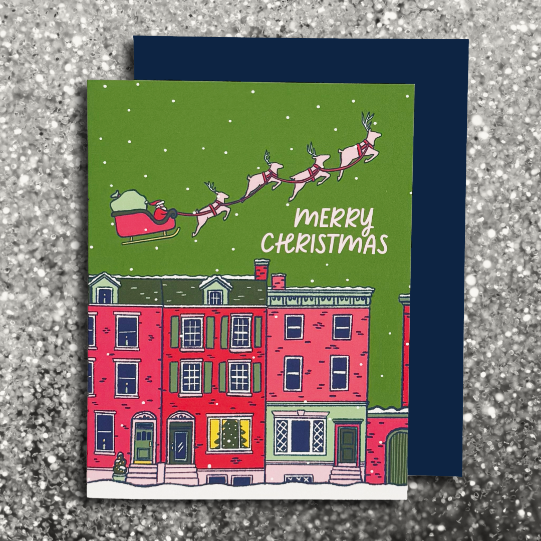 Santa's Sleigh Holiday Greeting Card