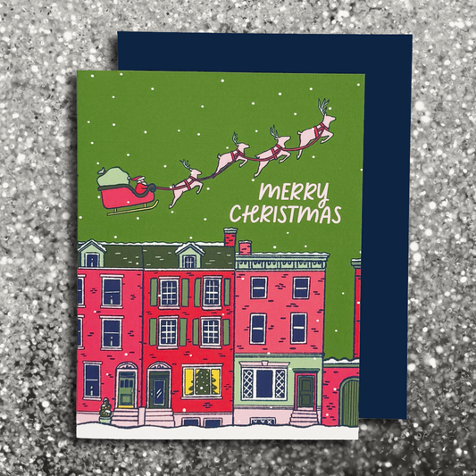 Santa's Sleigh Holiday Greeting Card
