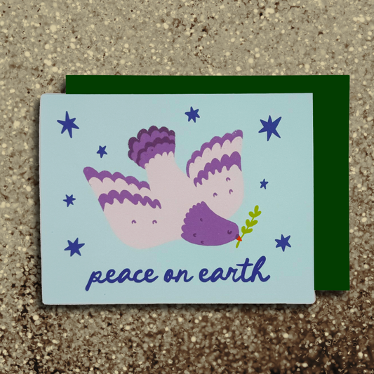 Peace on Earth Pigeon Holiday Greeting Card