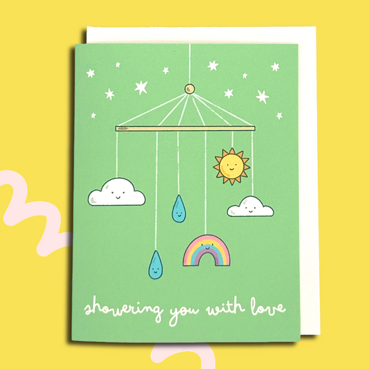 Showering You With Love Baby Greeting Card