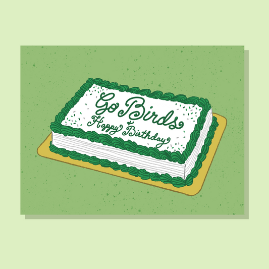 Go Birds Cake Happy Birthday Greeting Card