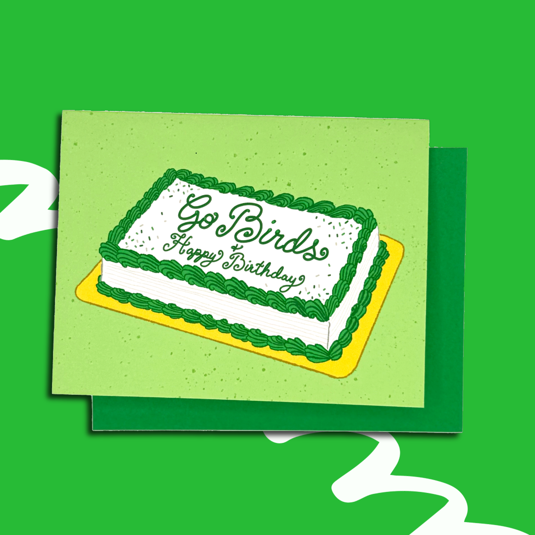 Go Birds Cake Happy Birthday Greeting Card