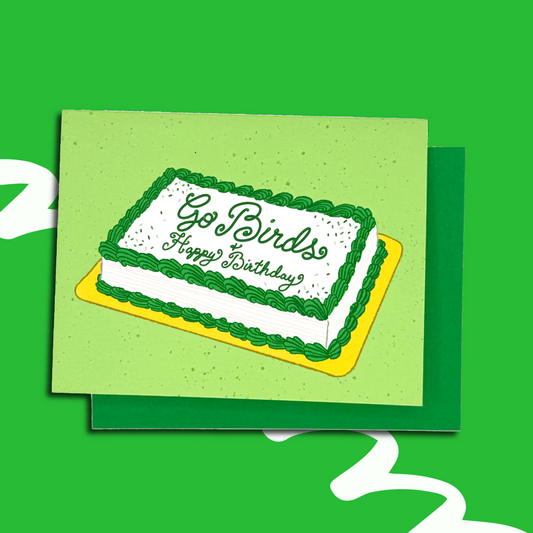 Go Birds Cake Happy Birthday Greeting Card