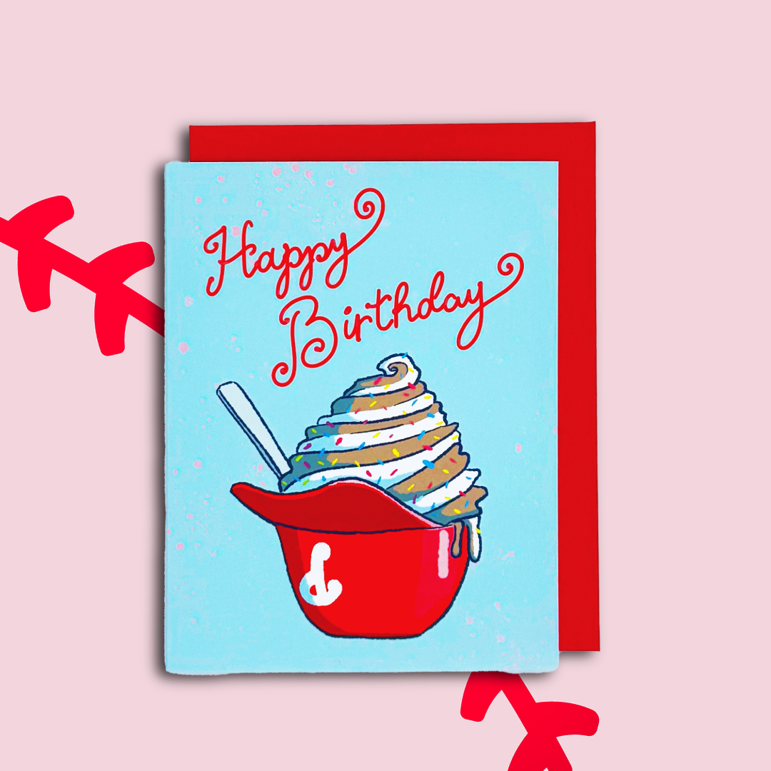 Phillies Ice Cream Helmet Birthday Greeting Card