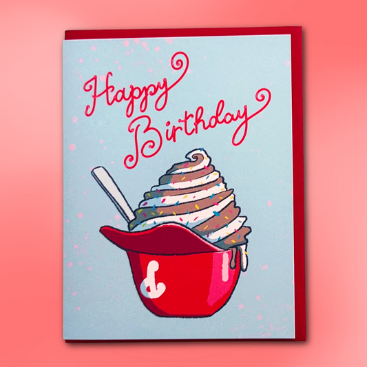 Phillies Ice Cream Helmet Birthday Greeting Card