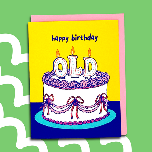 Old Candles Birthday Day Greeting Card