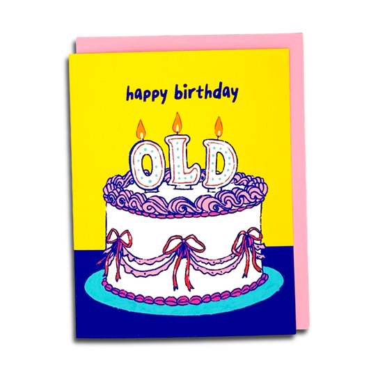 Old Candles Birthday Day Greeting Card