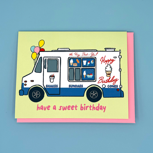 Ice Cream Truck Happy Birthday Card