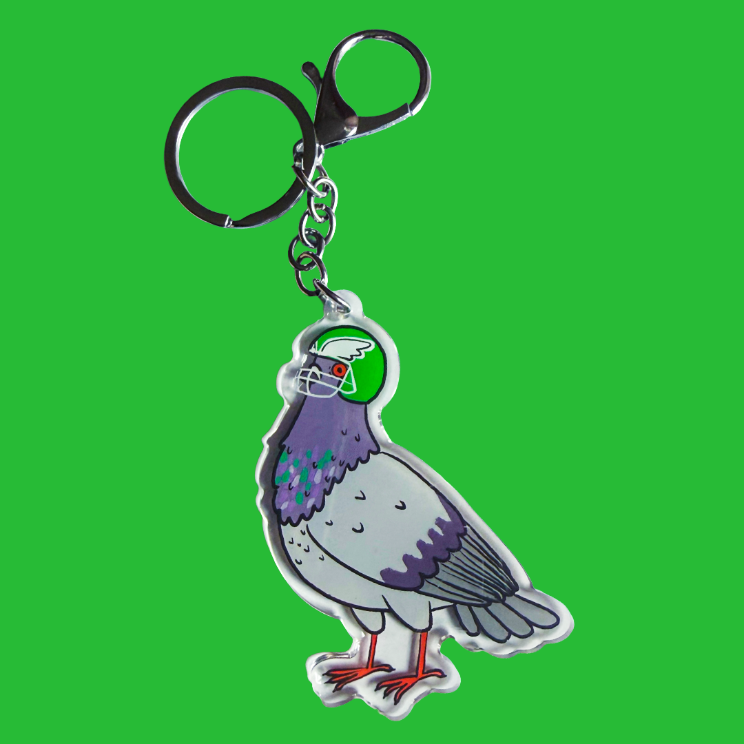 Go Birds Pigeon Acrylic Keychain