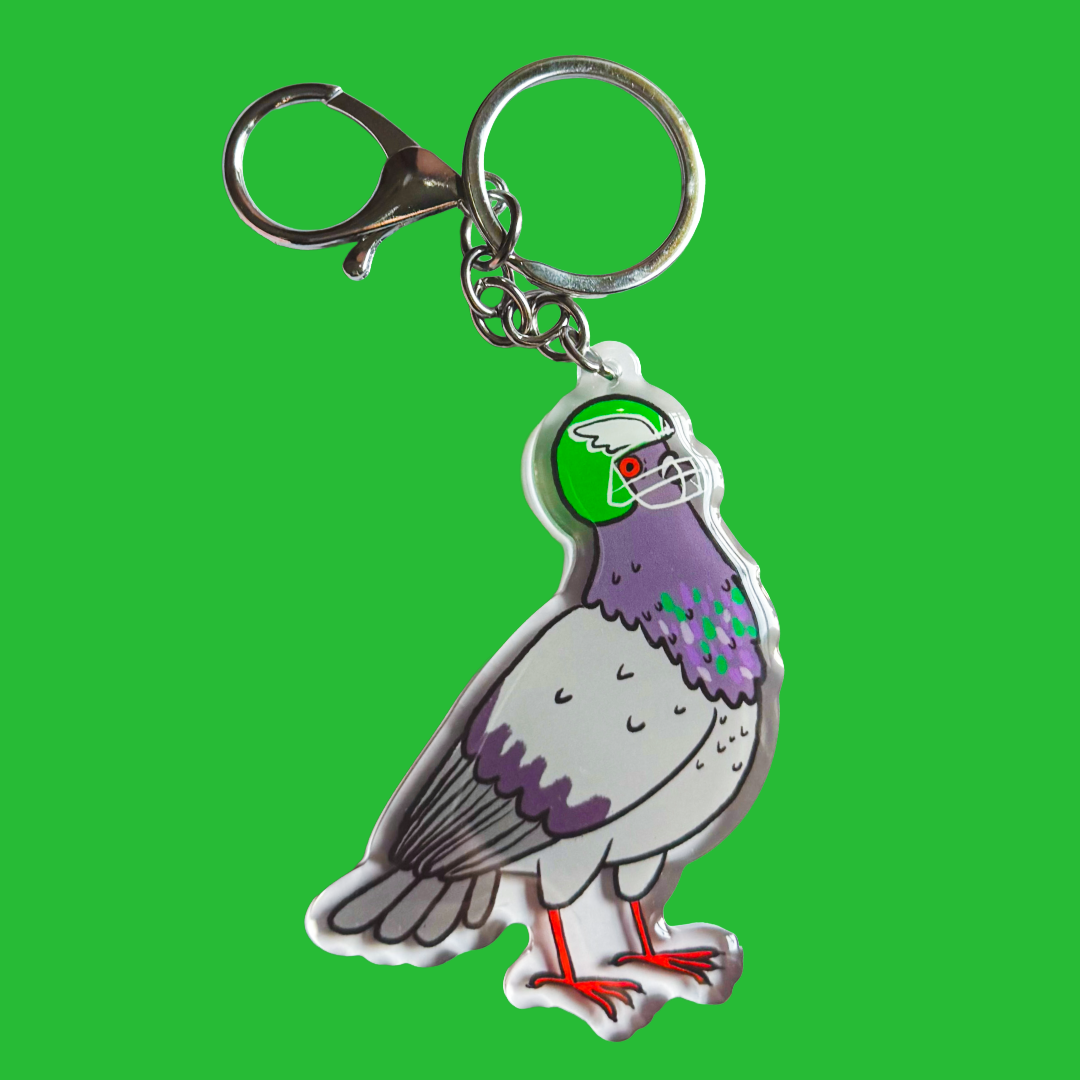 Go Birds Pigeon Acrylic Keychain