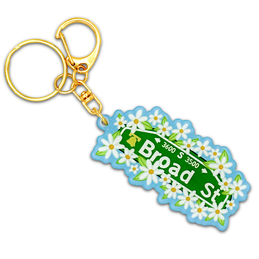 Broad Street Flowers Acrylic Keychain