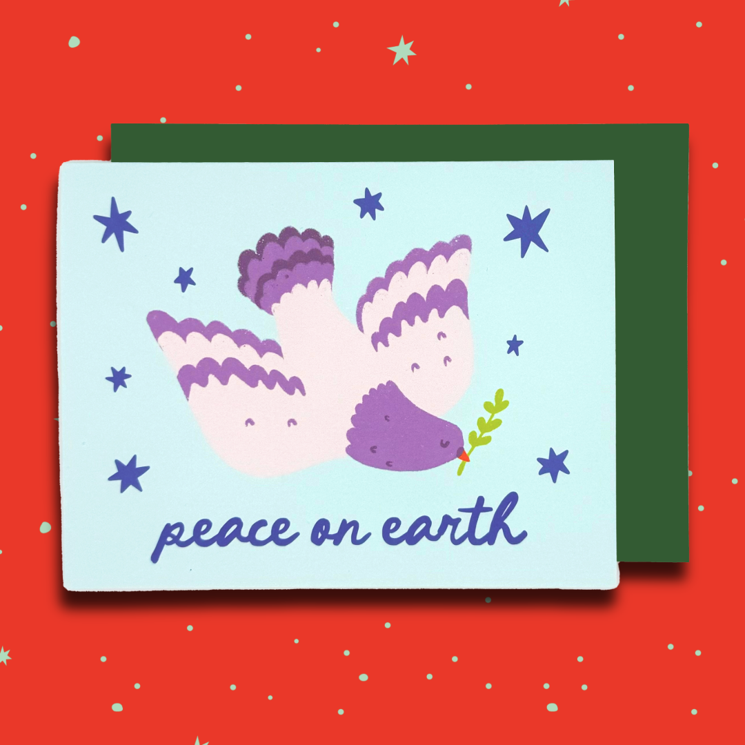 Peace on Earth Pigeon Holiday Greeting Card