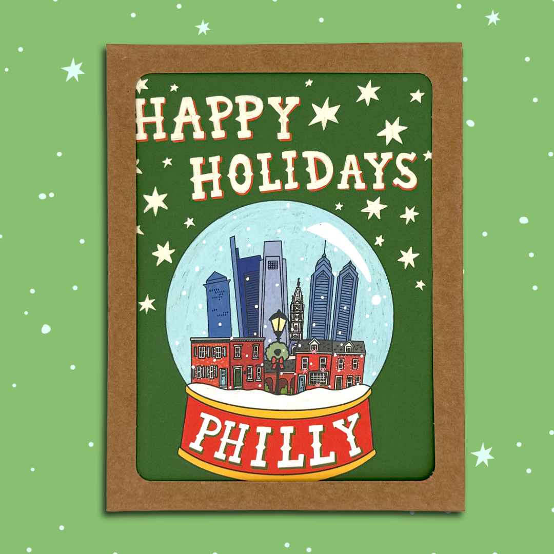 Philly Snow Globe Happy Holidays Greeting Card