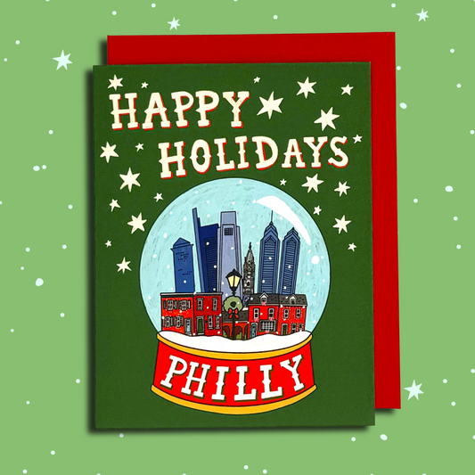 Philly Snow Globe Happy Holidays Greeting Card