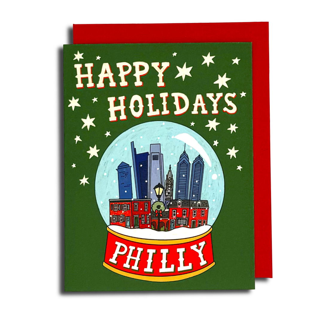 Philly Snow Globe Happy Holidays Greeting Card