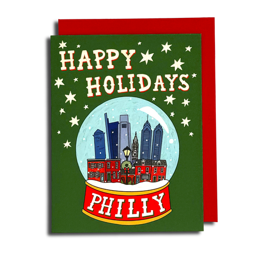 Philly Snow Globe Happy Holidays Greeting Card