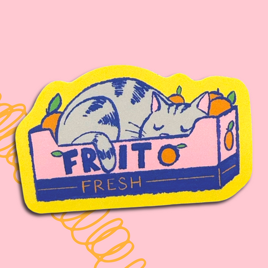 Kitty Fruit Carton Sticker