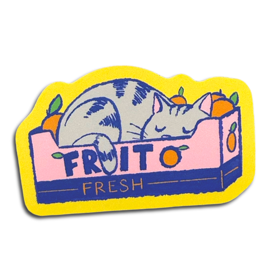 Kitty Fruit Carton Sticker