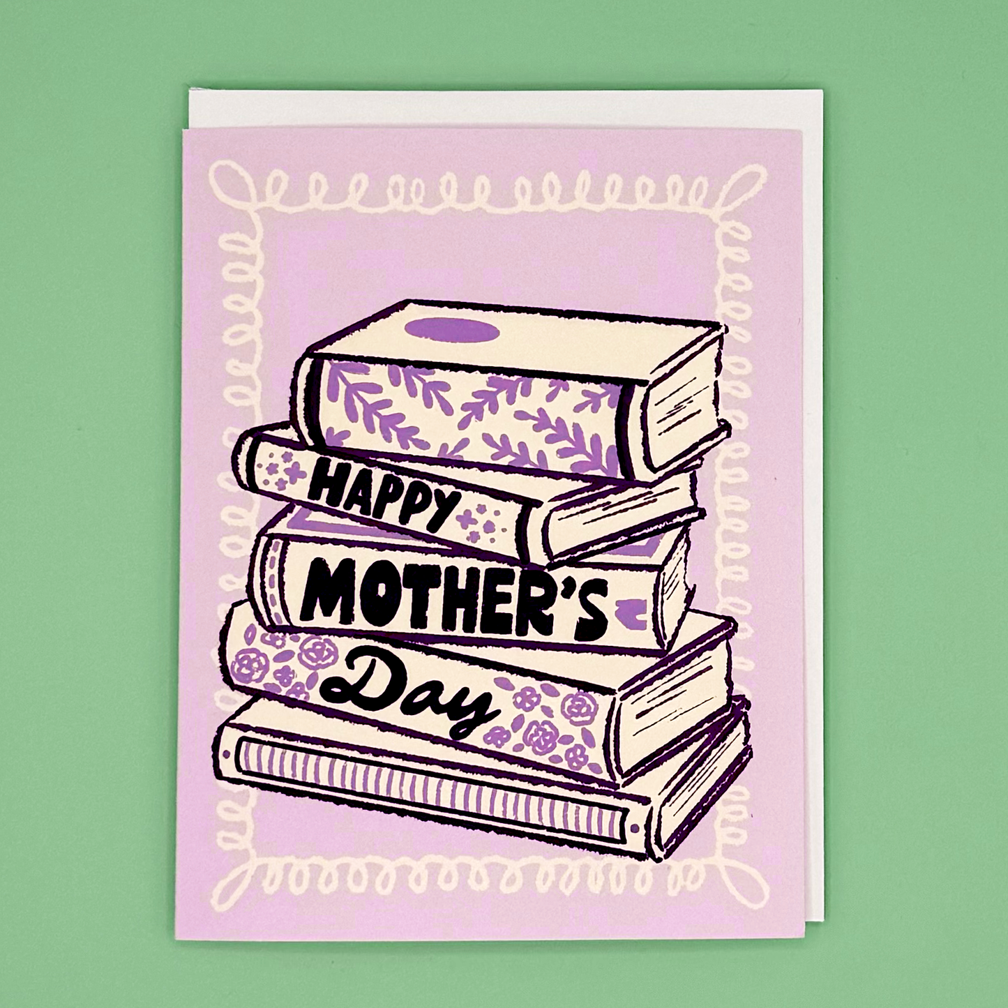 Book Stack Mother's Day Greeting Card
