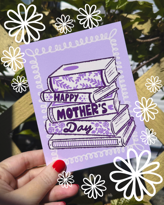 Book Stack Mother's Day Greeting Card