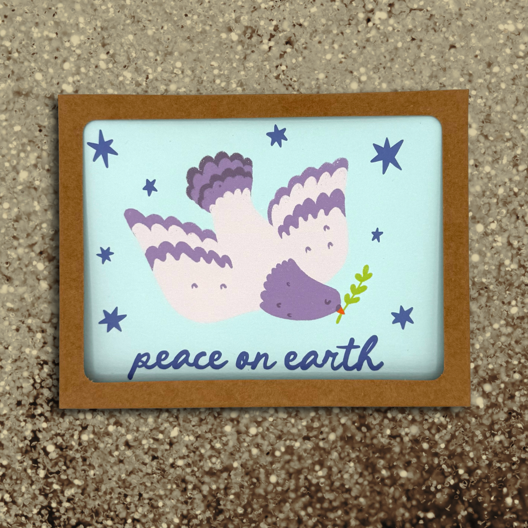 Peace on Earth Pigeon Holiday Greeting Card