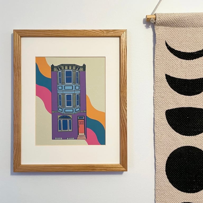 Rowhome City Series - Baltimore Ave, West Philly Print