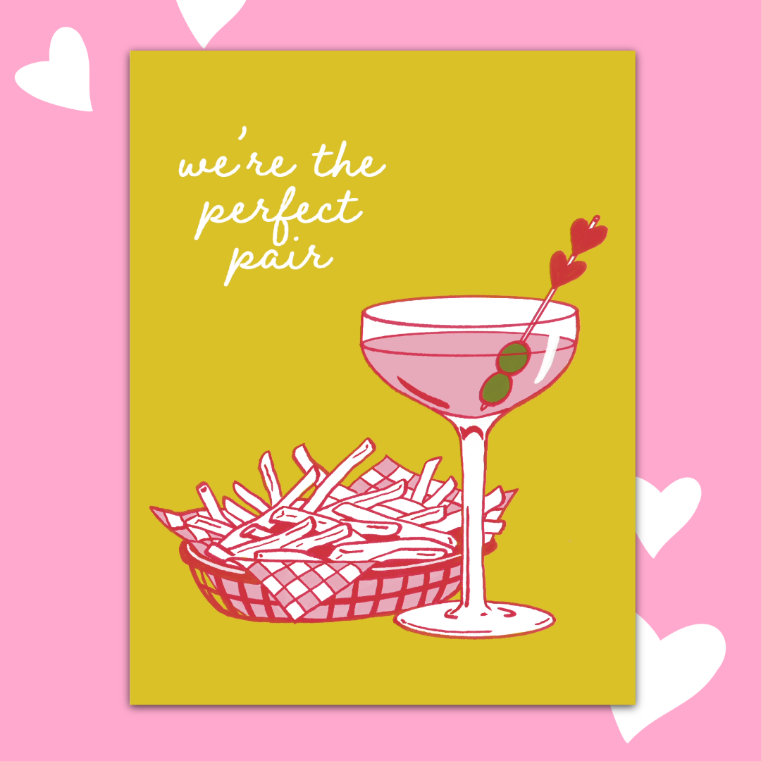 Martini & Fries Valentine's Day Greeting Card