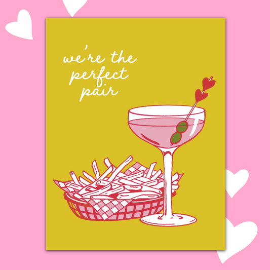 Martini & Fries Valentine's Day Greeting Card