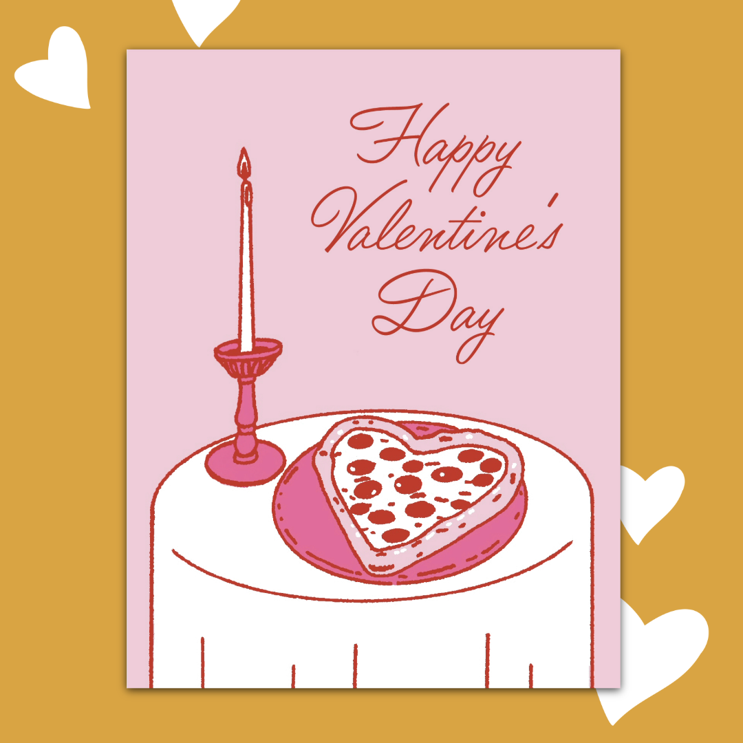 Pizza Valentine's Day Greeting Card