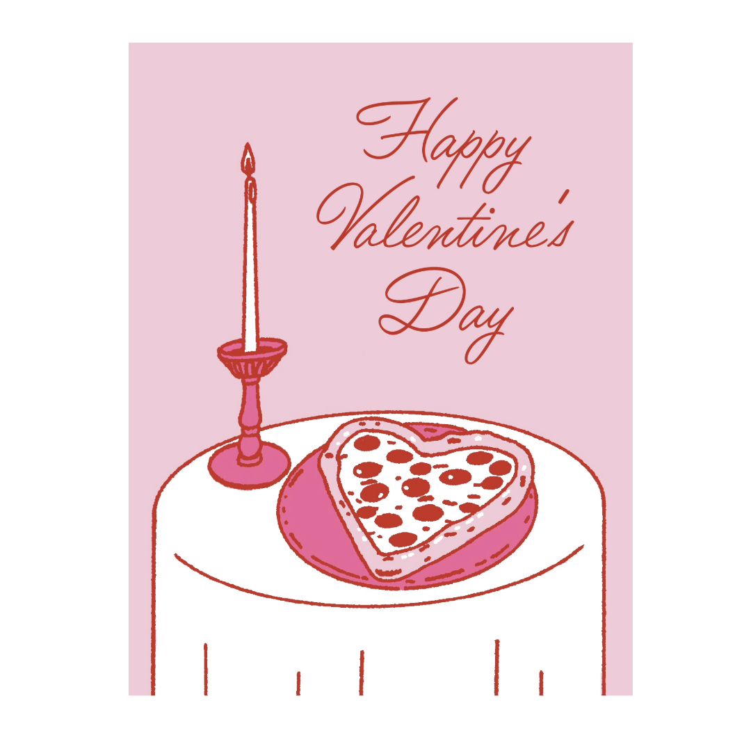 Pizza Valentine's Day Greeting Card