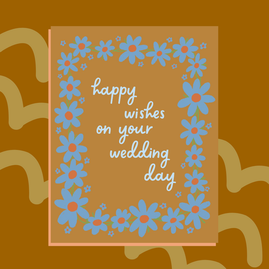 Flower Chain Wedding Card