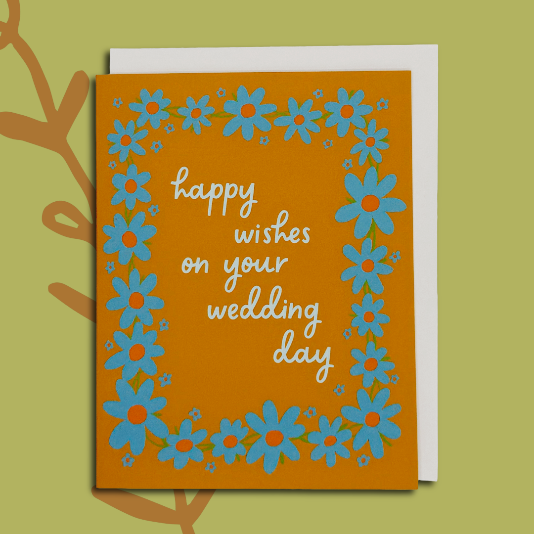 Flower Chain Wedding Card