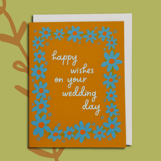 Flower Chain Wedding Card